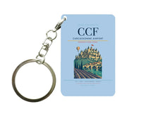 Thumbnail for Carcassonne Airport (CCF) design on light blue key chain