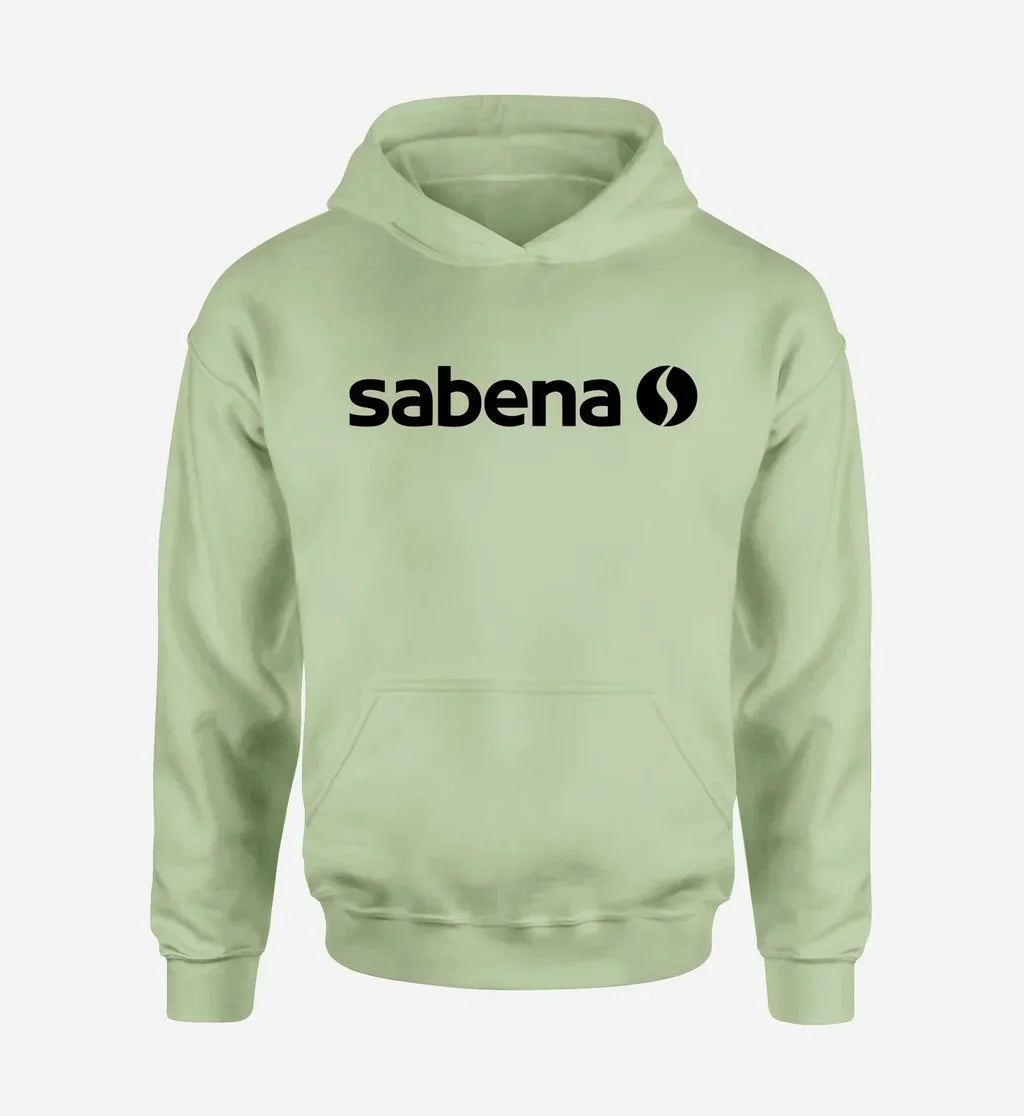 Sabena logo printed on light green hoodie