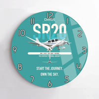 Thumbnail for Cirrus SR20 design on turquoise no frame wall clock