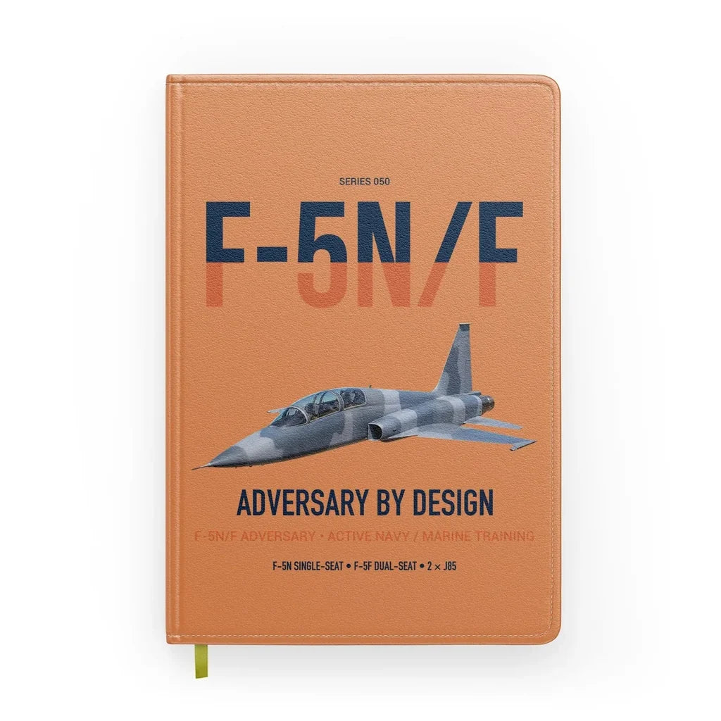 F-5N F Adversary design on orange notebook