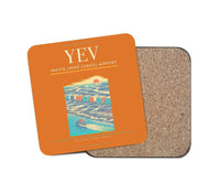 Thumbnail for Inuvik (Mike Zubko) Airport (YEV) design on orange 1 piece coaster