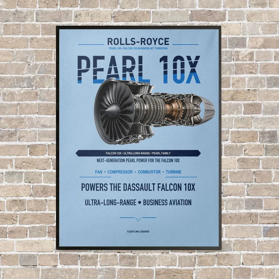 PEARL 10X vertical canvas print - framed - light blue background