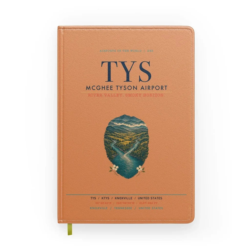 McGhee Tyson Airport Knoxville (TYS) design on orange notebook