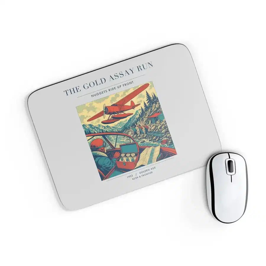 VINTAGE G4415 - The Gold Assay Run - Designed Mouse Pads design on lightgray rectangle