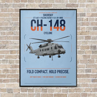 Thumbnail for Sikorsky CH-148 Cyclone vertical canvas print - framed - light blue background