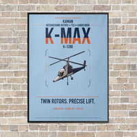 Thumbnail for Kaman K-1200 K-MAX vertical canvas print - framed - light blue background