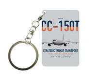 Thumbnail for Airbus CC-150T Polaris design on light gray designed key chain, double-side print