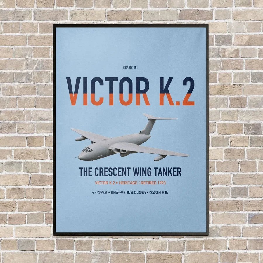 Handley Page Victor K.2 vertical canvas print - framed - light blue background
