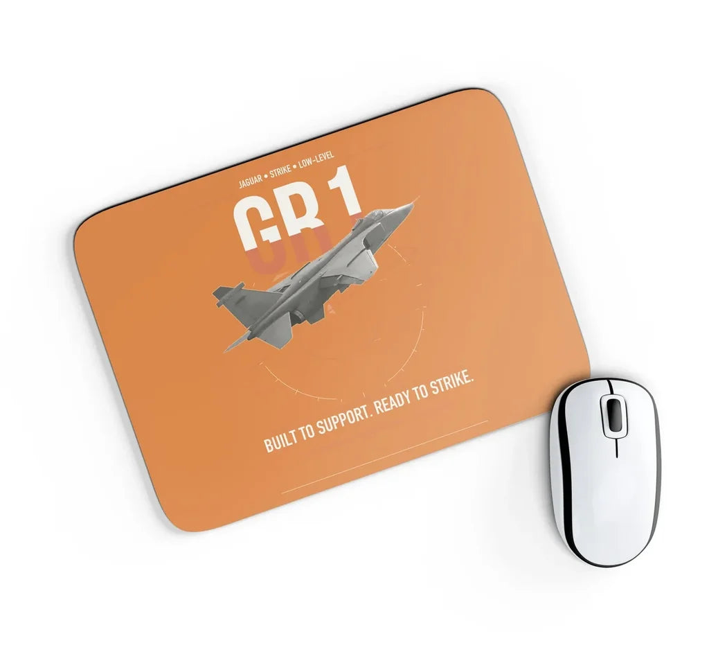 SEPECAT Jaguar GR1 design on orange rectangle mouse pad