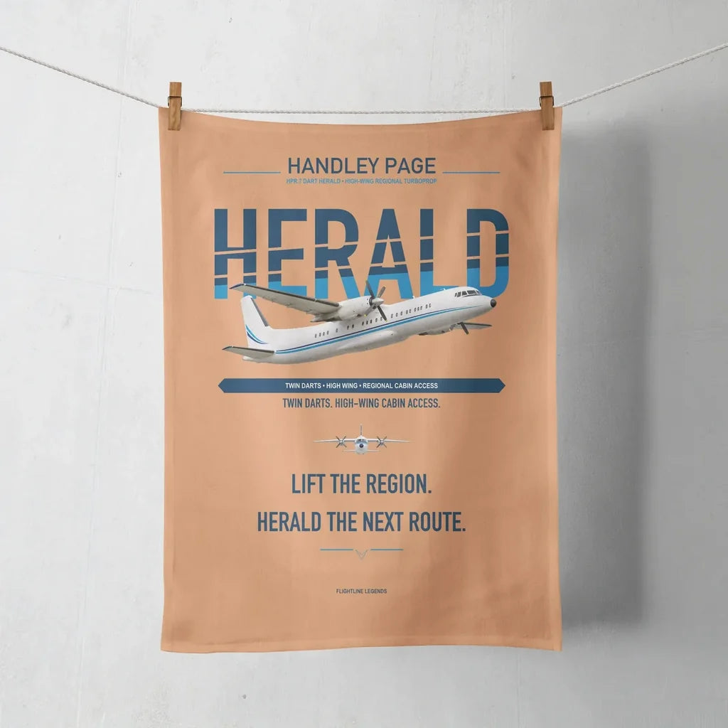 Handley Page HPR.7 Dart Herald design on orange towel