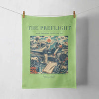 Thumbnail for VINTAGE G4138 - The Preflight - Designed Towels design on lightgreen