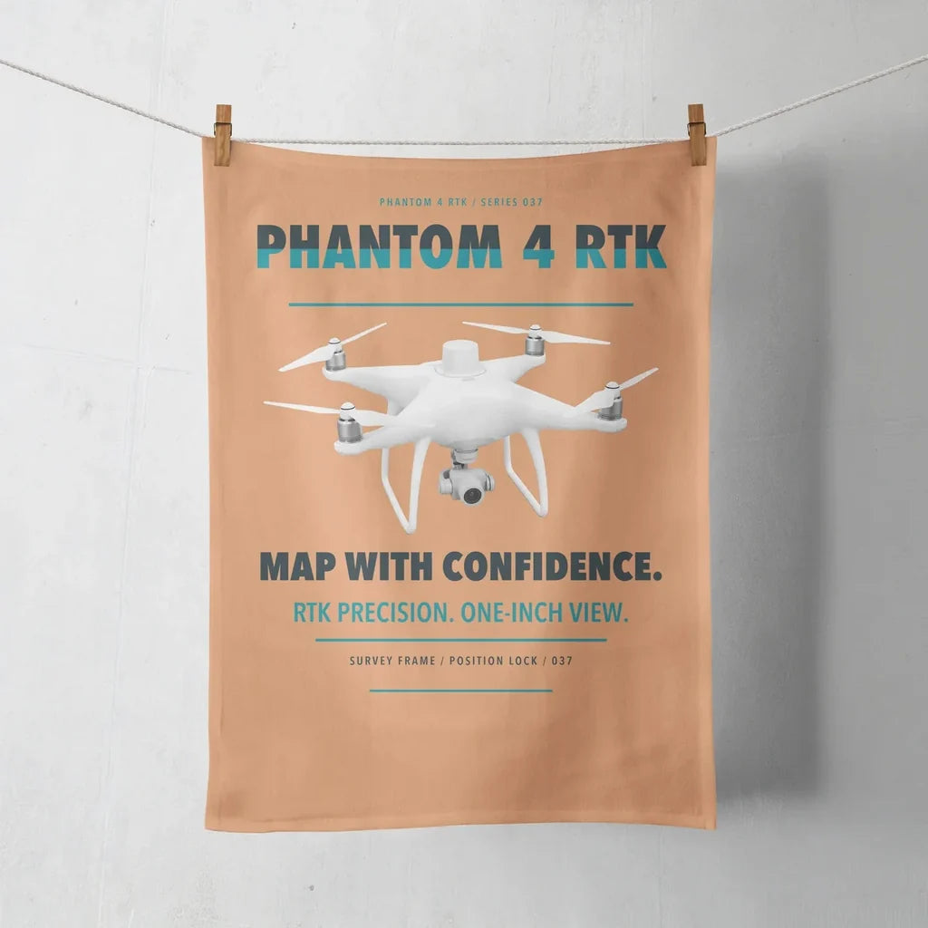 DJI Phantom 4 RTK design on orange towel