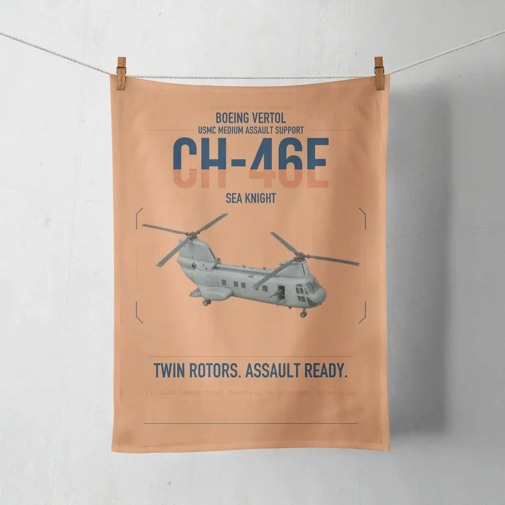 Boeing Vertol CH-46E Sea Knight design on orange towel