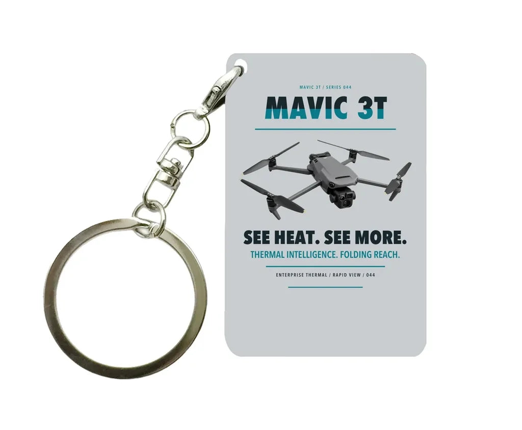 DJI Mavic 3 Thermal Key Chain design on light gray key chain