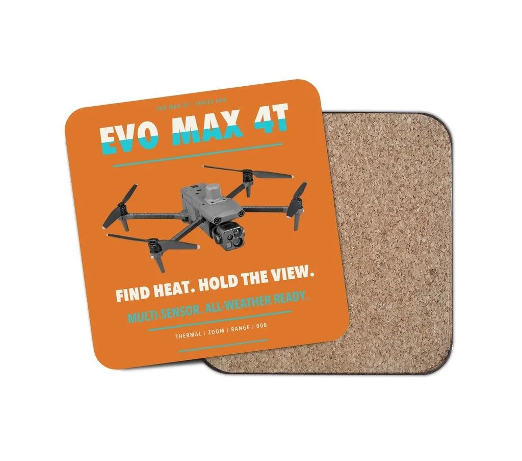 Autel EVO Max 4T design on orange 1 piece coaster