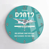 Thumbnail for Tecnam P2012 Traveller design on turquoise no frame wall clock