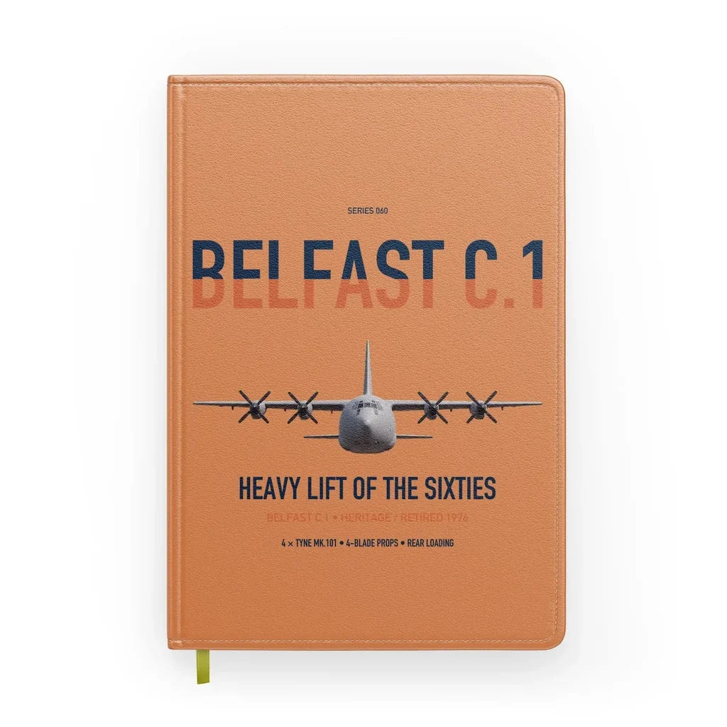 Short Belfast C.1 design on orange notebook