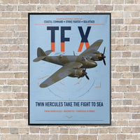 Thumbnail for Bristol Beaufighter TF X vertical canvas print - framed - light blue background