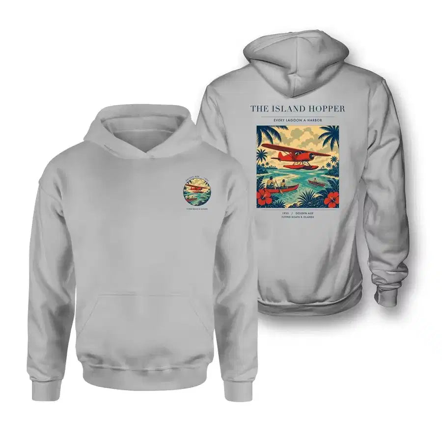 VINTAGE G4024 - The Island Hopper - Double-Side Hoodie design on lightgray double side