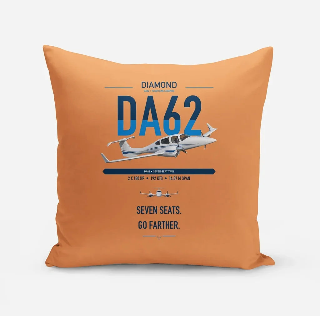 Diamond DA62 design on orange pillow
