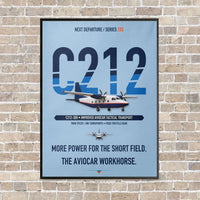 Thumbnail for CASA C-212-200 Aviocar vertical canvas print - framed - light blue background