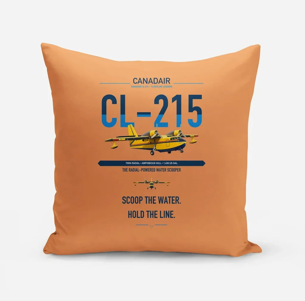 Canadair CL-215 design on orange pillow