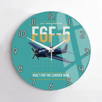 Thumbnail for F6F-5 Hellcat design on turquoise no frame wall clock