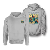 Thumbnail for VINTAGE G4121 - The Jet Set Arrival - Double-Side Hoodie design on lightgray double side