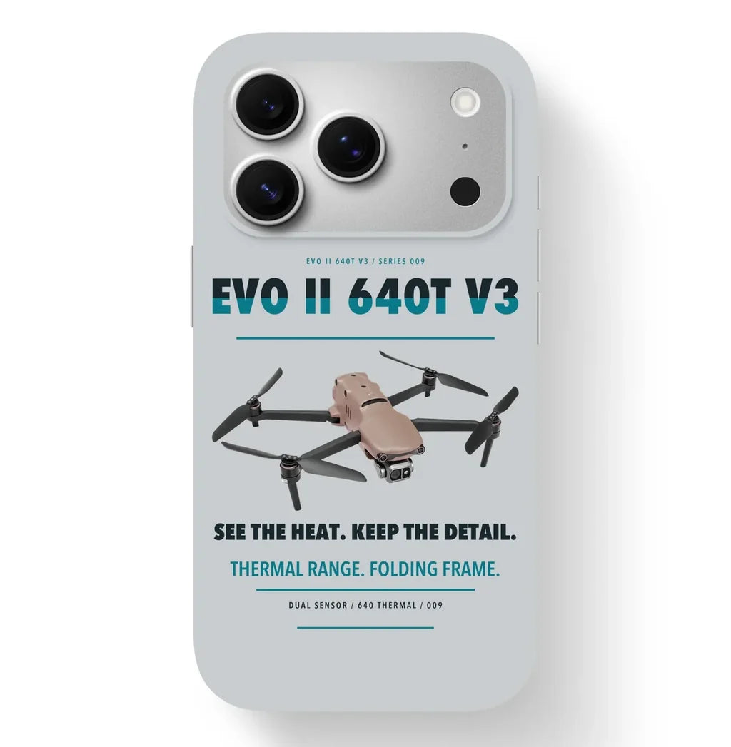 Autel EVO II Dual 640T V3 Case design on light gray iphone case