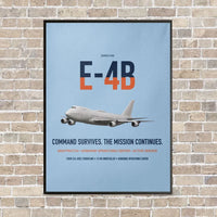 Thumbnail for E-4B Nightwatch vertical canvas print - framed - light blue background