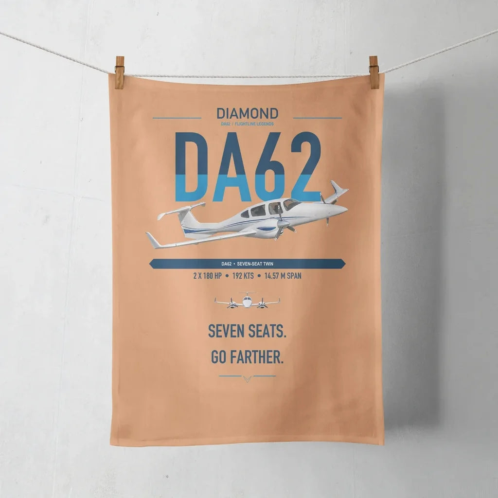 Diamond DA62 design on orange towel