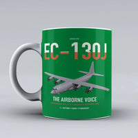Thumbnail for EC-130J Commando Solo III design on green ceramic mug, double-side print