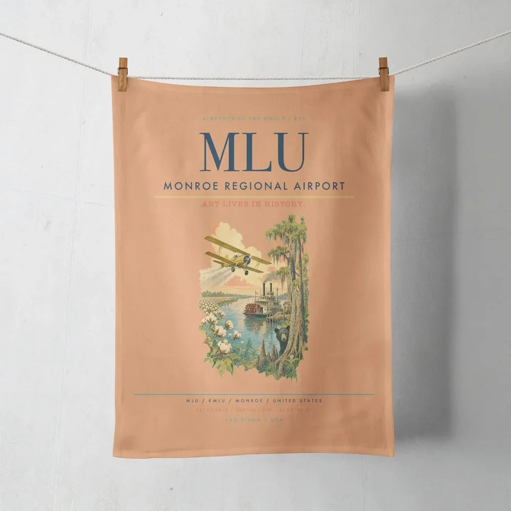 Monroe Regional Airport (MLU) design on orange towel
