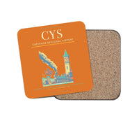 Thumbnail for Cheyenne Regional Airport (CYS) design on orange 1 piece coaster