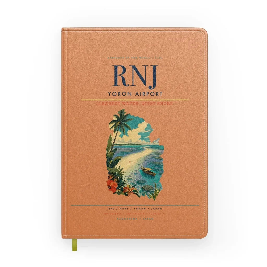 Yoron Airport (RNJ) design on orange notebook