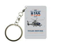 Thumbnail for Airbus H155 EC155 B1 design on light gray designed key chain, double-side print