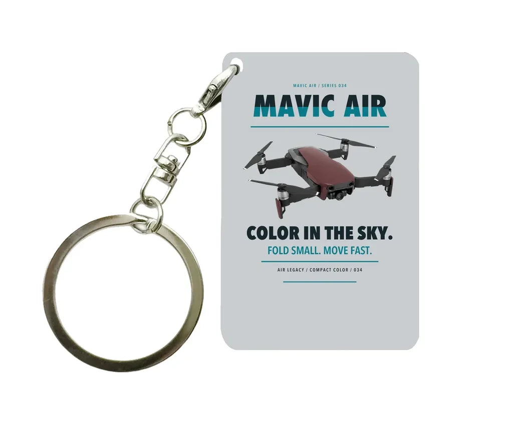 DJI Mavic Air Key Chain design on light gray key chain