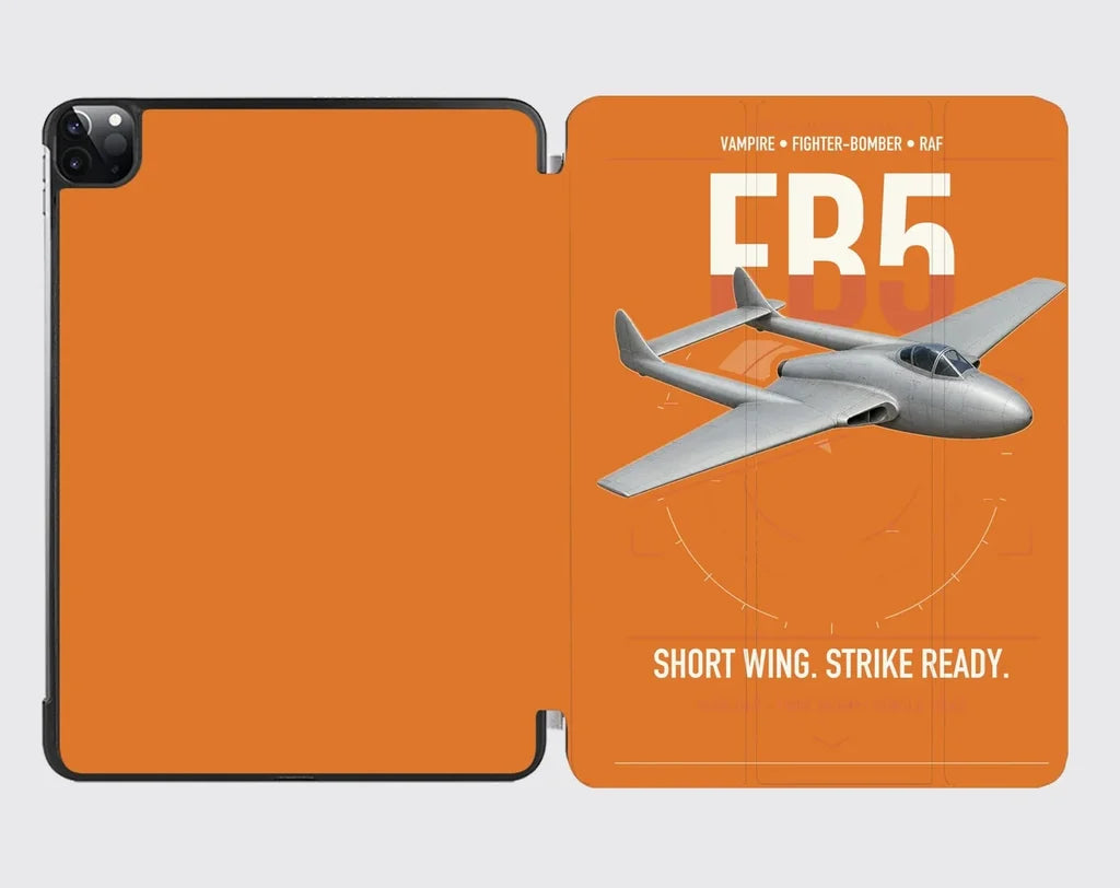 de Havilland Vampire FB5 design on orange ipad tablet case