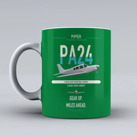 Thumbnail for Piper PA-24-250 Comanche 250 design on green ceramic mug, double-side print