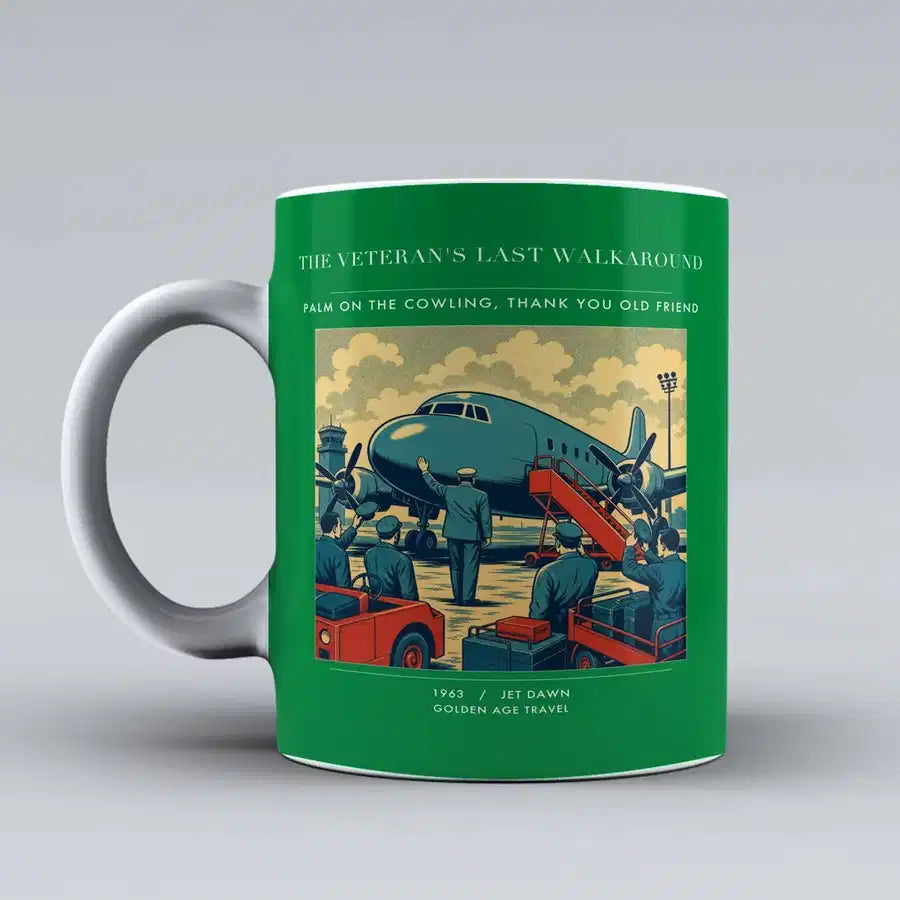 VINTAGE G4453 - The Veteran's Last Walkaround - Ceramic Mug design on green