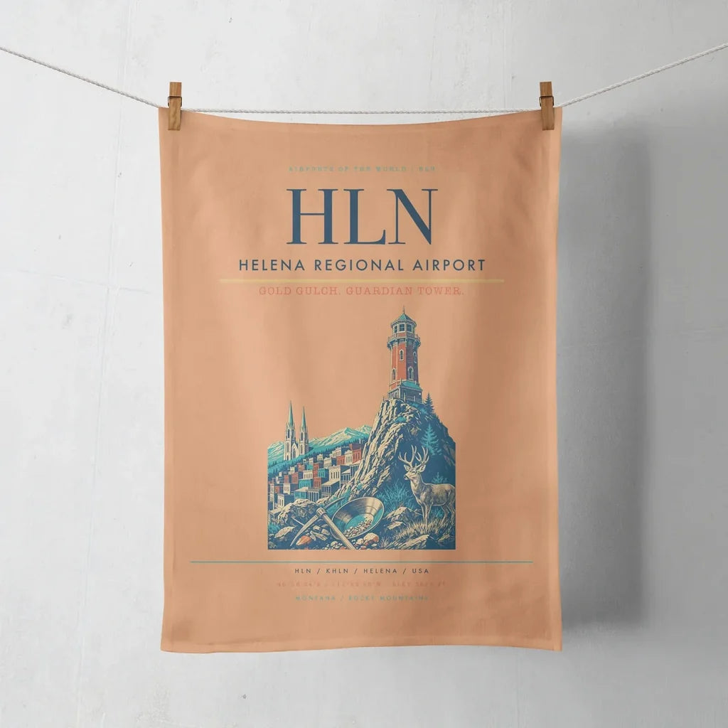 Helena Regional Airport (HLN) design on orange towel
