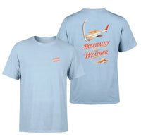 Thumbnail for SIGNAL 592 - Hospitality Above The Weather - Double-Side T-Shirt design on light blue double side t shirt