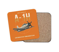 Thumbnail for A-1H Skyraider design on orange 1 piece coaster