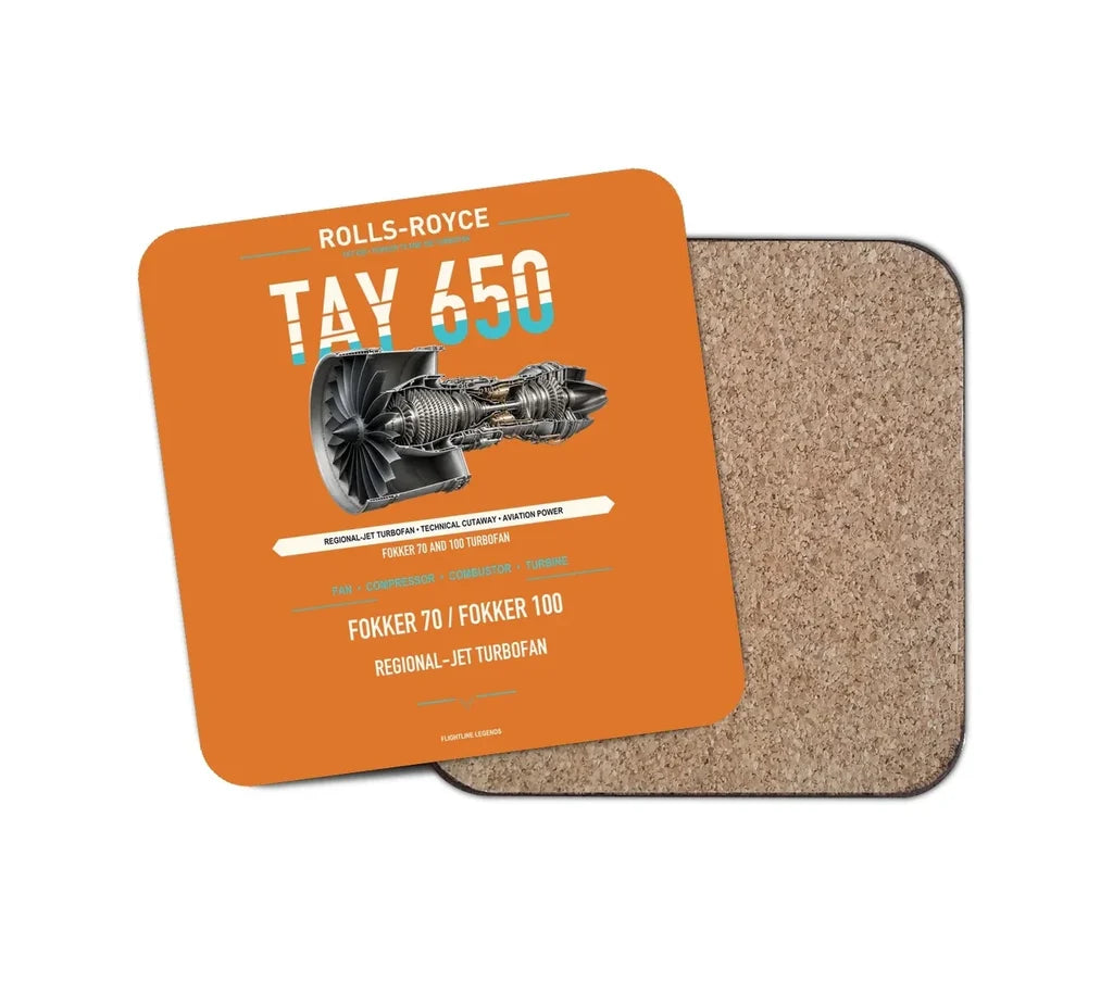TAY 650 design on orange 1 piece coaster
