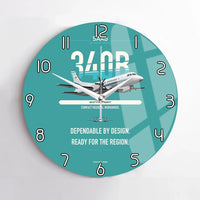 Thumbnail for Saab 340B design on turquoise no frame wall clock