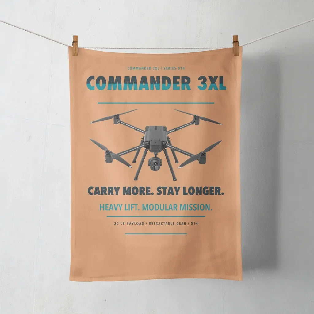 Draganfly Commander 3XL design on orange towel