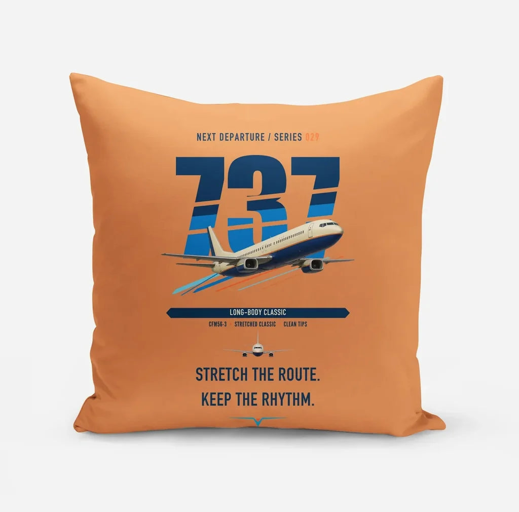 Boeing 737-400 Classic design on orange pillow