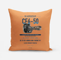 Thumbnail for CF6-50 design on orange pillow