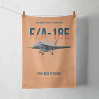Thumbnail for F-A-18E Super Hornet Block III From Deck To Target design on orange towel