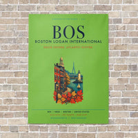 Thumbnail for Boston Logan International Airport BOS vertical canvas print - no frame - light green background